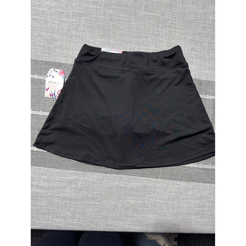 Olivia Kay Kids Black Stretch Skort Skirt XL 14 16 Athletic‎ Tennis Skirt